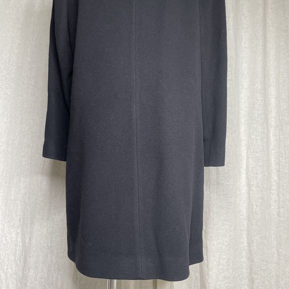 Wool Coat Womens 8 Black Lambswool Blend Fur Collar Forecaster of Boston Topcoat - Picture 6 of 15